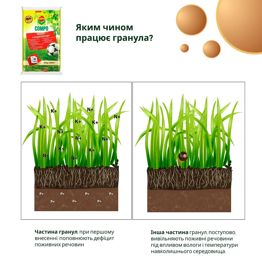 Твердое удобрение Compo для газонов 20 кг 5284